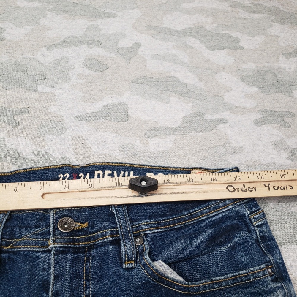 Devil Dog Jeans Mens 32x34 Blue Whiskered Denim Medium Wash Athletic Fit - Picture 3 of 11